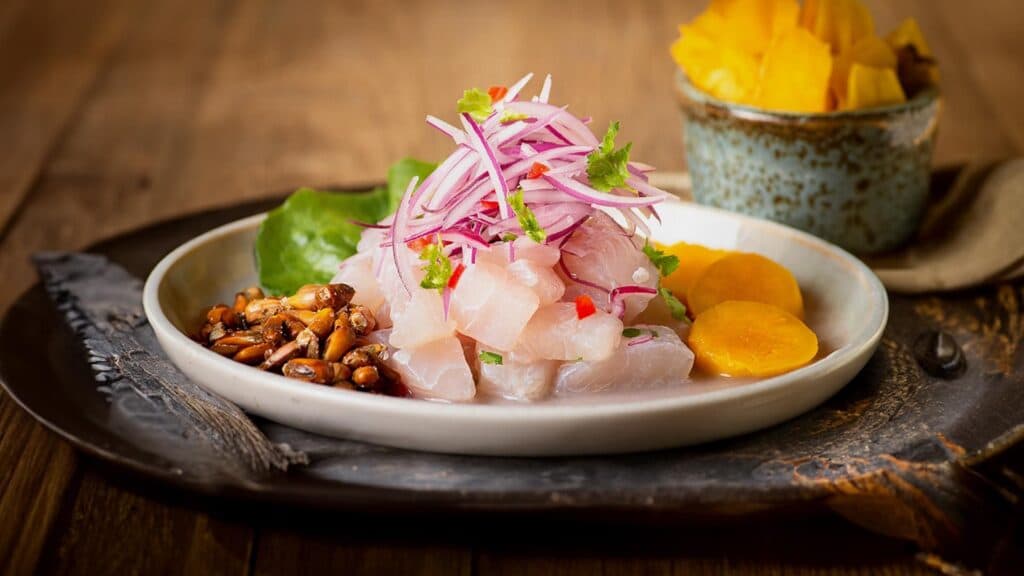 Classic Peruvian ceviche.