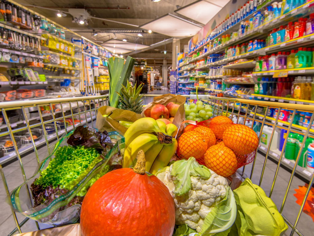 A grocery basket full of fresh Peruvian produce.