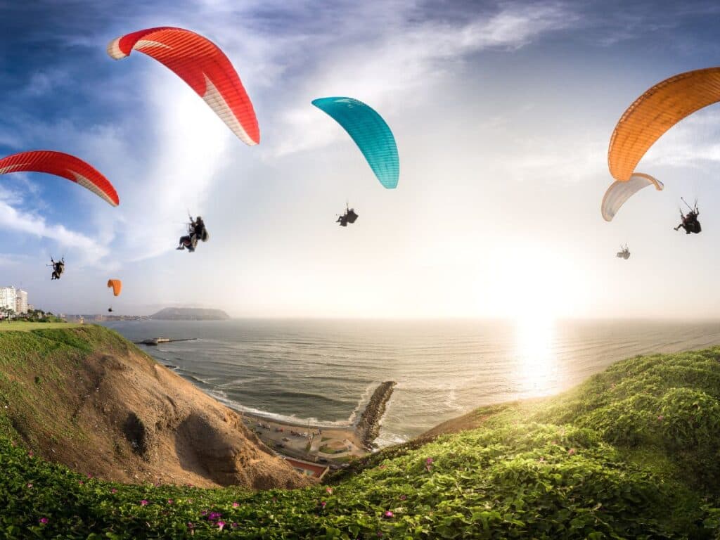 Parasailing in Lima, Peru.