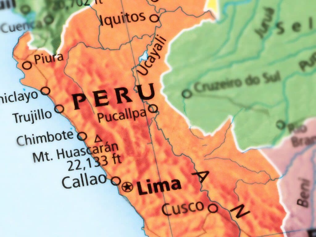 Map of Peru.