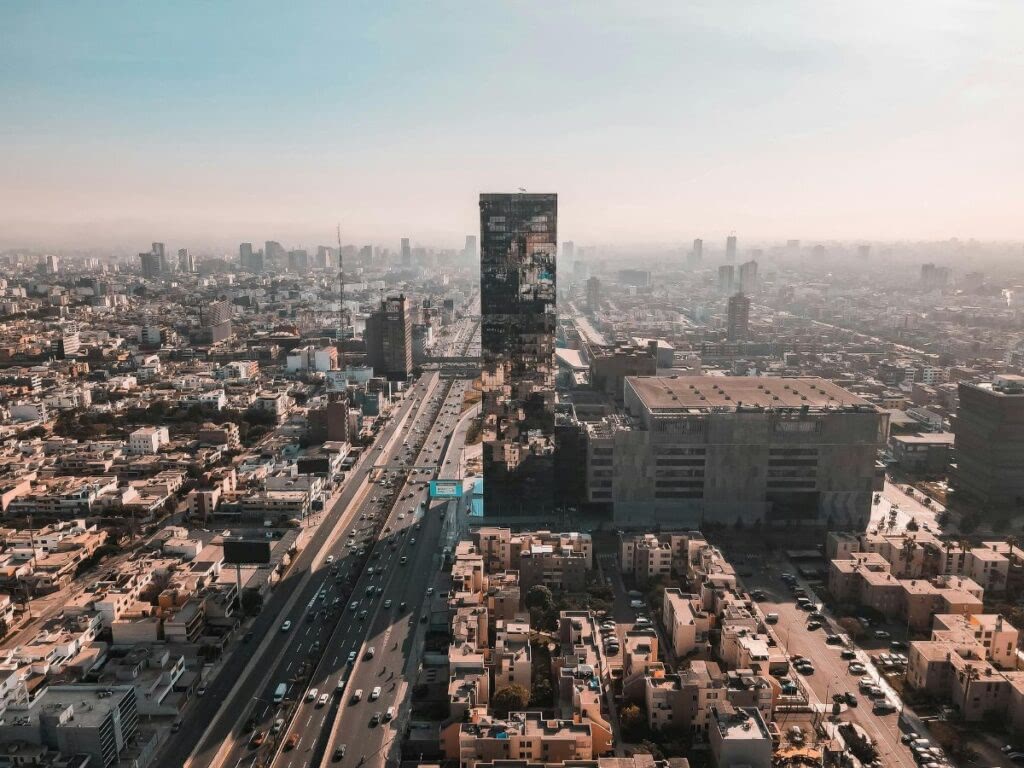 An industrialized view of Lima, Peru.