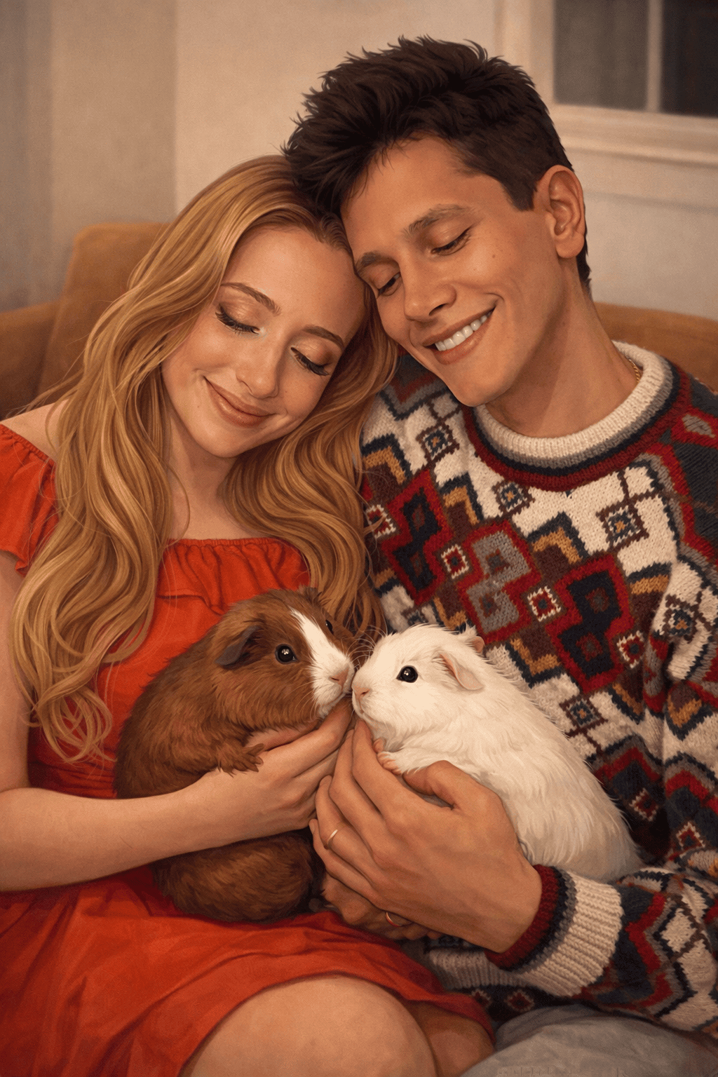 Latino and gringa couple.