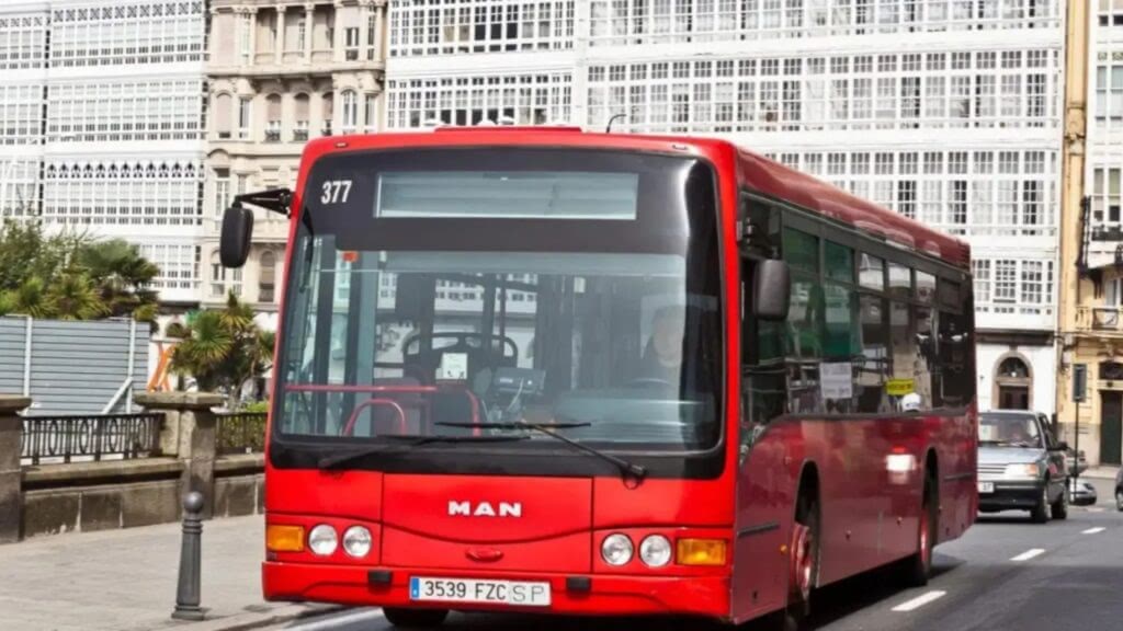 Bus in La Coruna, Spain.