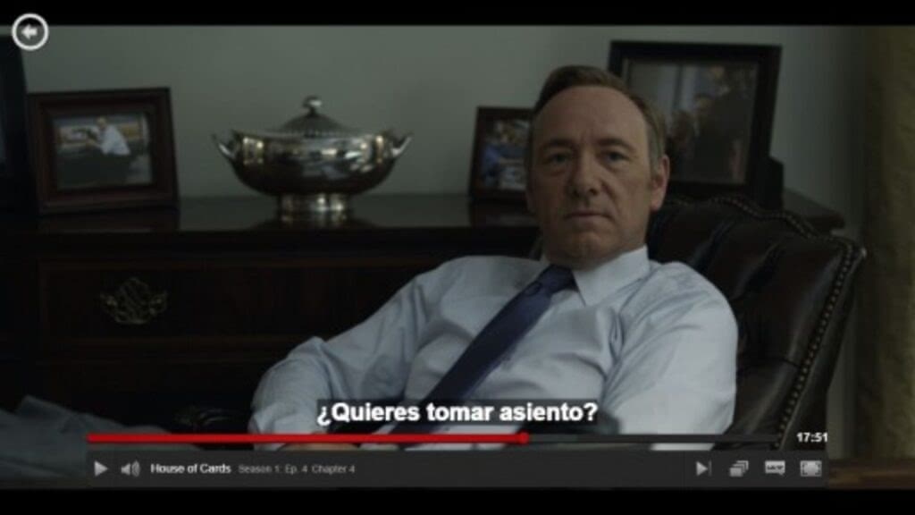 Spanish subtitles on a t.v. show.