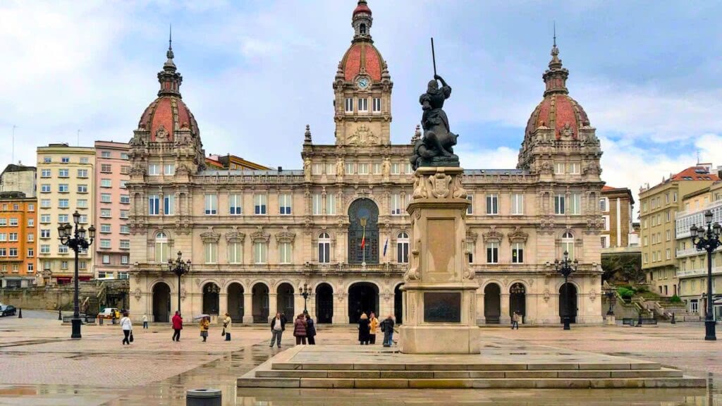 Maria Pita Plaza in La Coruna, Spain.